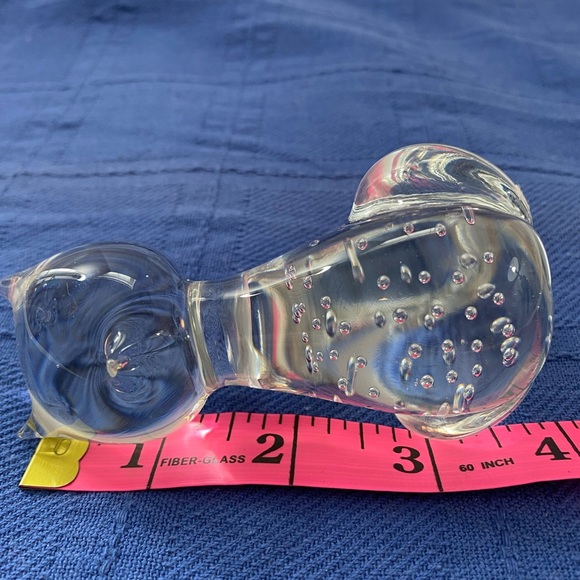 Crystal art glass hand blown cat figure paper weight w:bubbles inside - Picture 6 of 10